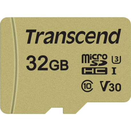 "CARD microSD Card 32GB Transcend SDHC USD500S w/Adapter"