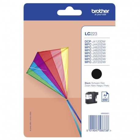 "Brother Tinte LC-223BK Schwarz bis zu 550 Seiten nach ISO/IEC 24711"