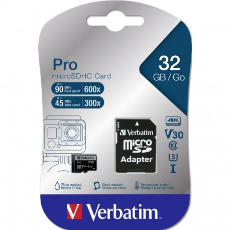 "CARD 32GB Verbatim Pro MicroHC 90MB/s +Adapter"