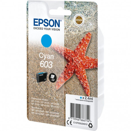 "Epson Tinte 603 C13T03U24010 Cyan bis zu 130 Seiten"