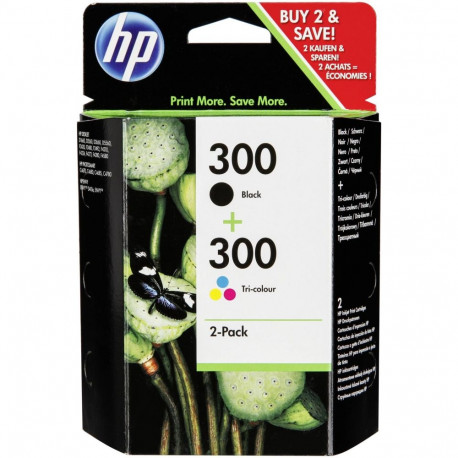 "HP 300 original Ink cartridge CN637EE black and tri-colour standard capacity 2 x 4ml black: 200 pag