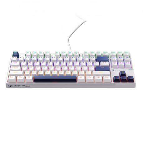 Machenike K500B-B87 Wired Mechanical Gaming Keyboard with Backlight, Red Switch - White