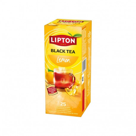Must tee LIPTON, Lemon, 25 tk x 1,7 g,  teekott fooliumis