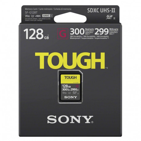 Sony SDXC G Tough seeria 128GB UHS-II Class 10 U3 V90