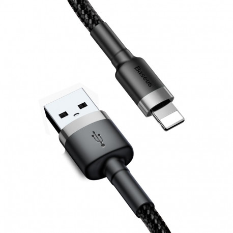 Cable USB A - IP Lightning 0.5m QC3.0 Cafule gray+black