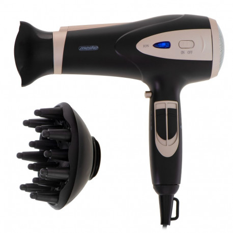 Mesko Hair Dryer | MS 2287 | 2200 W | Number of temperature settings 3 | Diffuser nozzle | Black/Cha