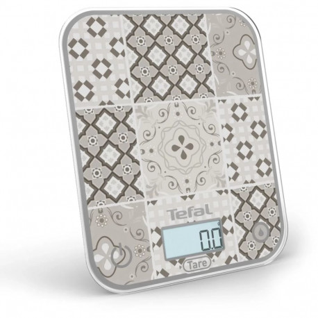 TEFAL elektrooniline köögikaal Optiss BC50D6V0, täpsus 0,5/1 g, LCD-ekraan, mosaiikdekor
