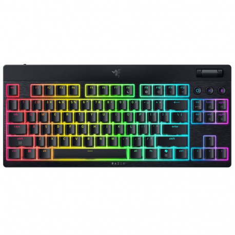 Razer BlackWidow V4 Low-Profile Tenkeyless HyperSpeed juhtmevaba klaviatuur must kollaste lülititega