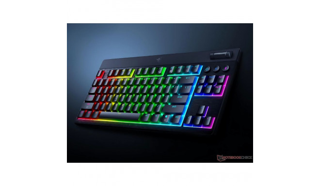 Razer | BlackWidow V4 Low-Profile HyperSpeed | Keyboard | Wireless | US | Bluetooth | Black | Green 