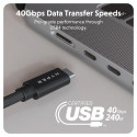 Hyper HyperDrive Next USB4 Type-C jõudluskaabel, 1.2 m HD6500BKGL