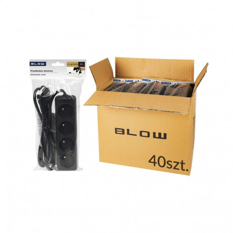 98-564# võrgupikendus pr-470p 4-pesaga maandusega 3m must 3x1,5mm (40 tk.)