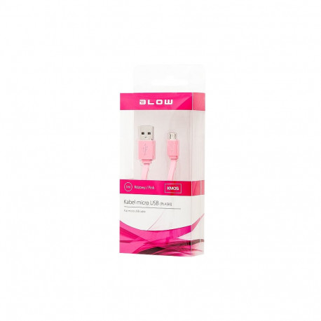 66-065# usb a - micro b 1,0m roosa lame blister
