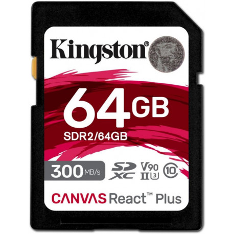 Kingston mälukaart SDXC 64GB Canvas React Plus UHS-II U3 V90