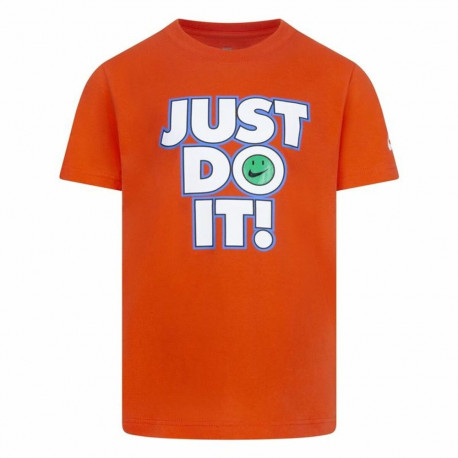 Children’s Short Sleeve T-Shirt Nike Smiley Just do it Ss Orange - 5-6 Years