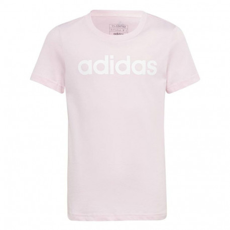 Child's Short Sleeve T-Shirt Adidas G Lin T Pink - 13-14 Years