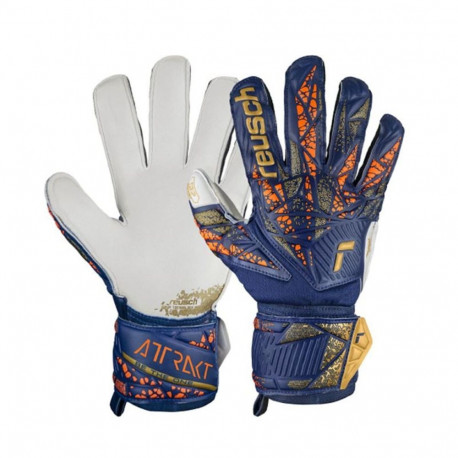 Goalkeeper Gloves Reusch Attrakt Grip Navy Blue Adults - 8