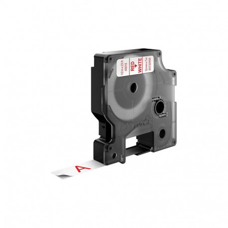 "Dymo LabelWriter - D1 Etiketten selbstklebend - 12 mm x 7 m - Rot auf Weiß - (S0720550)"