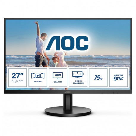 68,6cm/27'' (2560x1440) AOC Q27B3MA 16:9 4ms HDMI DisplayPort VESA kõlarid QHD must