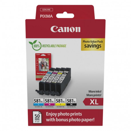 "Canon Tinte CLI-581XL 2052C004 4er Multipack (BKMCY) + Fotopapier"