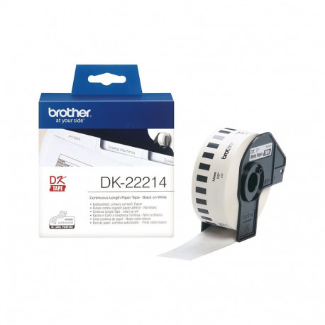 "Brother Endlosetiketten (Papier) DK22214 schwarz auf weiss 12mm x 30,48m"