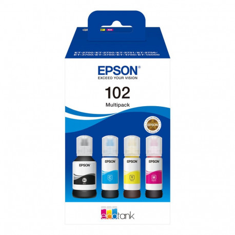 "Epson Tinte 102 EcoTank C13T03R640 4er Multipack (BKMCY) bis zu 6.000 Seiten"