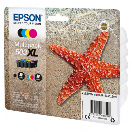 Epson 603XL C13T03A64010 4-osaline tindi multipakk (BKMCY) kuni 350 lehekülge