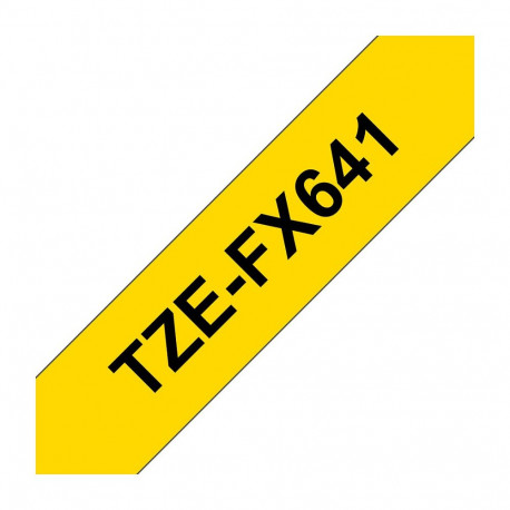 Brother märgistuslint TZe-FX641, must kollasel