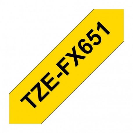 Brother TZe-FX651 märgistuslint, must kollasel