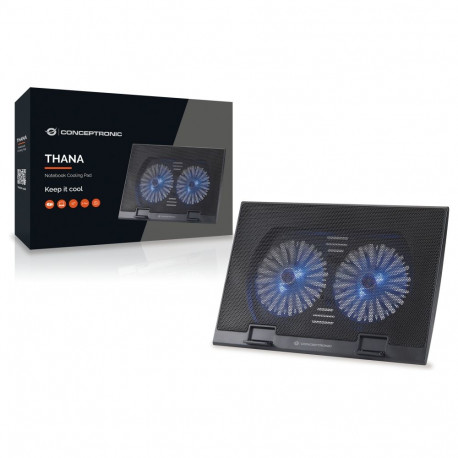 "CONCEPTRONIC 2-Fan USB-A2.0 Laptop-Kühlpad 30Kg 17"" sw"