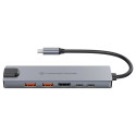 Conceptronic 6-1 dokkimisjaam USB-C->HDMI/2xUSB-A/USB-C/+ 25cm hõbedane