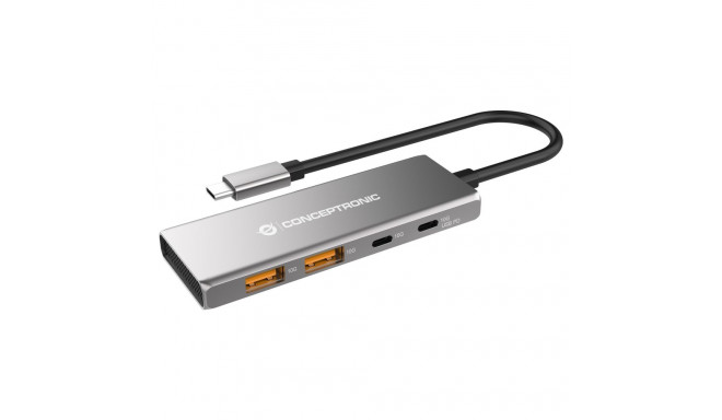 Conceptronic 4-1 dokkimisjaam USB-C->2xUSB-C/2xUSB-A/100WPD 25cm hall