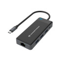 CONCEPTRONIC 7-1 dokkimisjaam USB-C->2xHDMI/3xUSB-A/GbE/+ 25cm hall