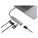 Conceptronic dokkimisjaam USB-C -> HDMI, 2x USB-A 3.0, 60W PD, 15 cm hall