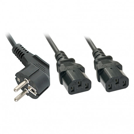 Lindy IEC Y-toitekaabel Schuko - 2x C13 2m