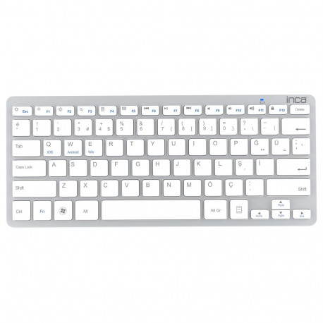 INCA IBK-569BT BT 3.0 ultraõhuke multimeedia klaviatuur, 10m, hõbedane