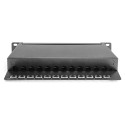 "DIGITUS Patchpanel 1HE 12-Port Cat6 ClassE geschirmt schw."