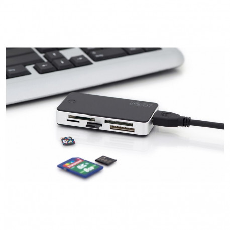 "DIGITUS Card Reader USB3.0, extern, schwarz-silber"