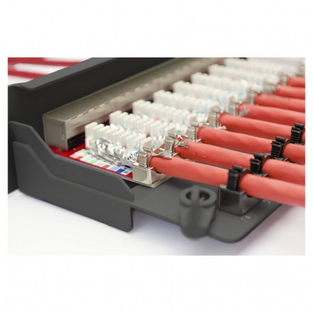 "DIGITUS Patchpanel 1HE 24-Port Cat6a geschirmt schwarz"