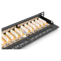 "DIGITUS Patchpanel 0,5HE 24-Port Cat6 geschirmt schwarz"