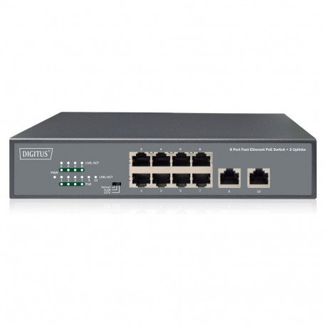 "DIGITUS Switch 8-Port 10/100 120W PoE Unmanaged schwarz"