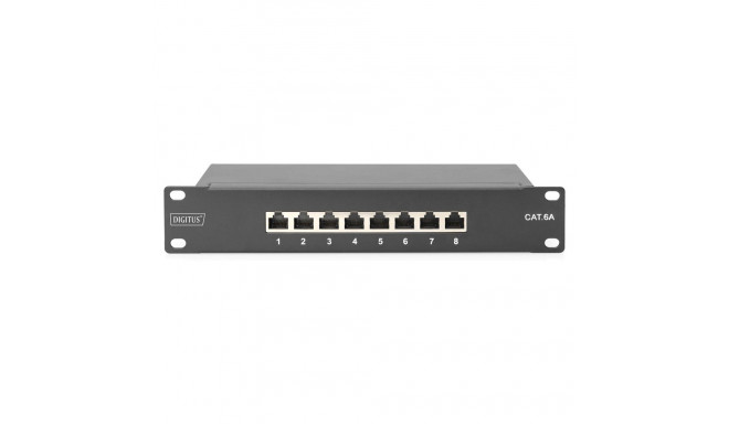 "DIGITUS CAT 6A, Klasse E Patch Panel, geschirmt, schwarz"