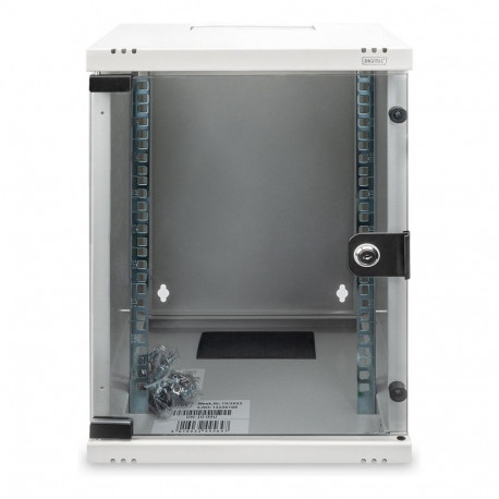"DIGITUS Wandschrank Compact 9HE 254mm 10"" Glastür grau"