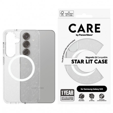 "CARE Flagship Case Star Lit w. White QI Compatible Galaxy S25"
