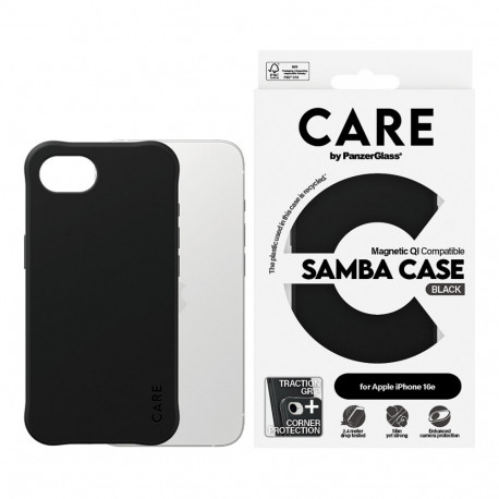 "CARE Case Fashionable Samba w. MagSafe. black iPhone 16e"