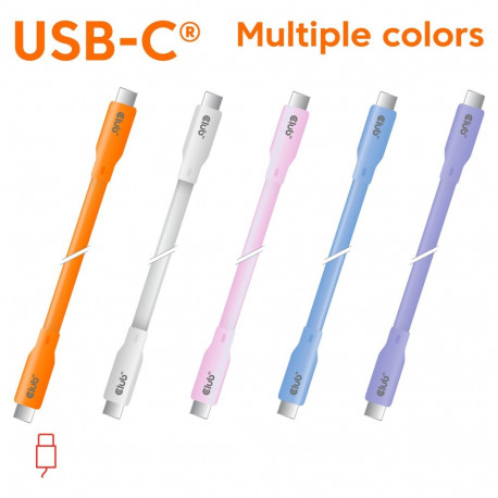 Club3D Lifestyle USB-C kaabel PD 240W 20Gbps 2m lilla St/St