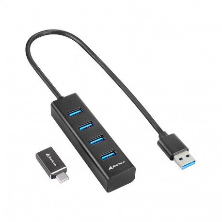 "Sharkoon 4-Port USB 3.2 Gen 1 Aluminium Hub (schwarz)"