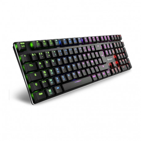 "Sharkoon PureWriter RGB (schwarz. FR-Layout. Kailh Choc Low Profile Blue)"