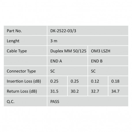 "DIGITUS LWL Patchkabel SC -> SC 3.00m Multimode Duplex OM3"