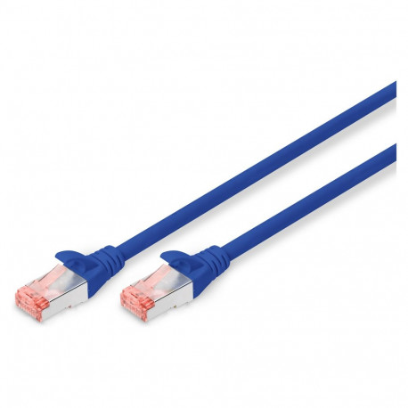 DIGITUS Cat6 S/FTP 2xRJ45 0.25m sinine klambrikaitsega patch-kaabel kilepakendis