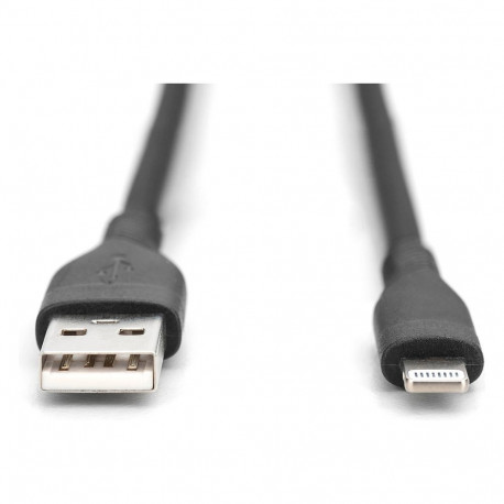 Digitus USB 2.0 A-Lightning silikoonkaabel 0,5m MFI must